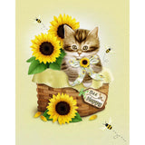 Cat Sunflower-Full Drill Diamond Painting