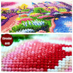 5pcs/set Flower - Full Drill Round Drill Painting - 95x45cm