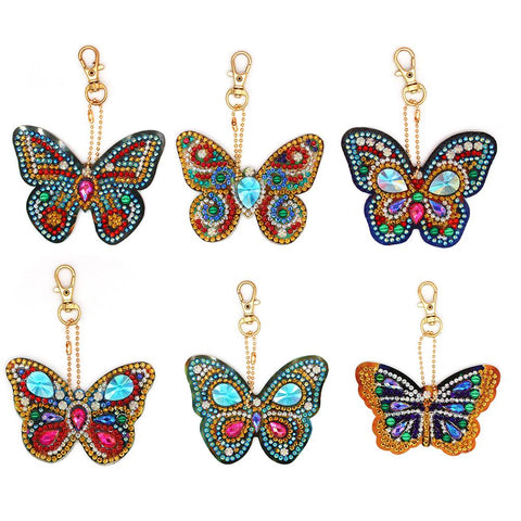 6pcs Butterfly DIY Keychain