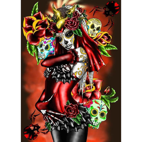 Skull Beauty 5D Full Drill Diamond Painting