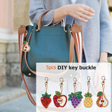 5pcs Fruit DIY Keychain