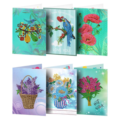 6pcs/Set-Birthday-Diamond Greeting Cards