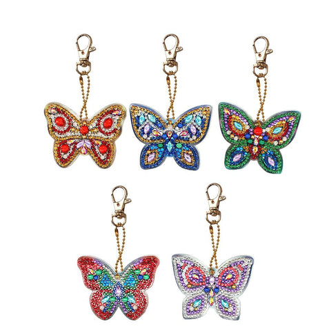 5pcs Butterfly DIY Keychain