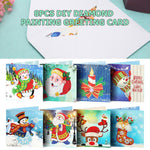 8pcs/set Christmas Greeting Cards Diamond Painting