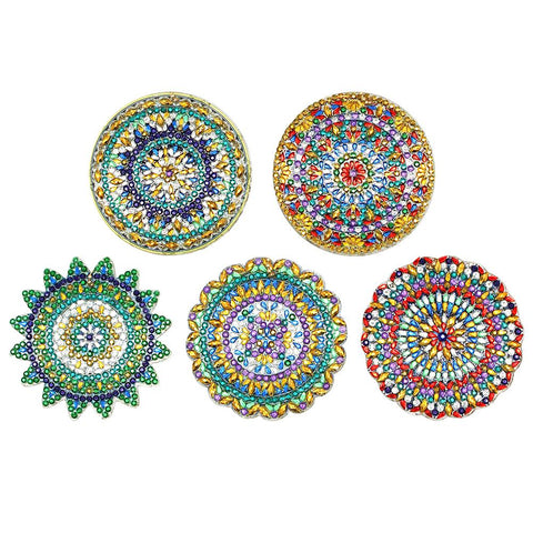 5pcs Mandala DIY Keychain