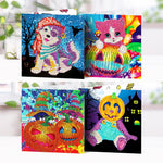 4pcs/Set-Halloween-Diamond Greeting Cards