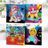 4pcs/Set-Halloween-Diamond Greeting Cards