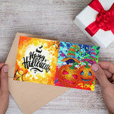 4pcs/Set-Halloween-Diamond Greeting Cards