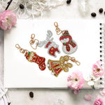 4pcs Christmas DIY Keychain