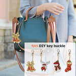 4pcs Christmas DIY Keychain