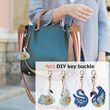 4pcs Swan DIY Keychain