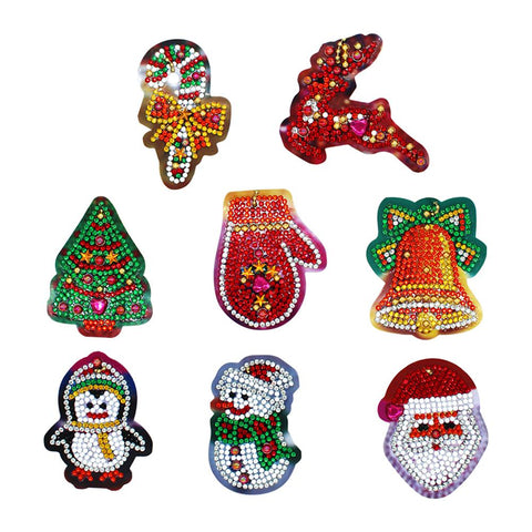 8pcs Christmas DIY Keychain