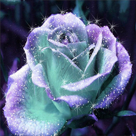 Shining Rose Flower - Full Drill Diamond Painting