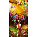 Flower Deer - Full Drill Round Drill Painting - 85x45cm