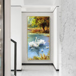 Swan Family  - Full Drill Round Drill Painting - 85x45cm