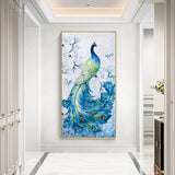 Peacock Animal - Full Drill Round Drill - 45x85cm