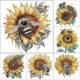 Sunflower Bee-Partial Special Diamond Painting-30x30cm