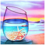 Cup colorful beach - Full Drill Diamond Painting