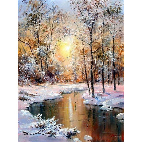 Snow scene - Full Drill Diamond Painting