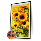 Sunflowers - Full Drill Round Drill - 45x85cm