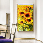 Sunflowers - Full Drill Round Drill - 45x85cm