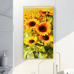 Sunflowers - Full Drill Round Drill - 45x85cm