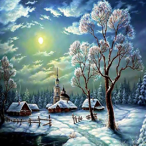 Snow Scene  - Full Drill Diamond Painting