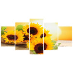 Sunflower 5 Panel - Full Drill Round Drill - 95x45cm