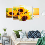 Sunflower 5 Panel - Full Drill Round Drill - 95x45cm