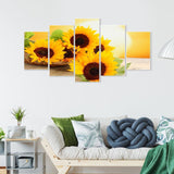 Sunflower 5 Panel - Full Drill Round Drill - 95x45cm