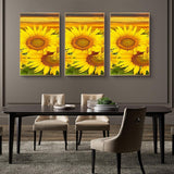 Sunflower 3 Panel - Full Drill Round Drill - 45x70cm