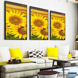 Sunflower 3 Panel - Full Drill Round Drill - 45x70cm