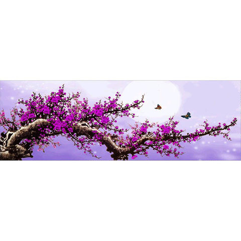 Purple Tree - Full Drill Round Drill - 80x30cm