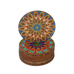 Mandala/Halloween/Butterflies - Round Wooden Coaster Mug