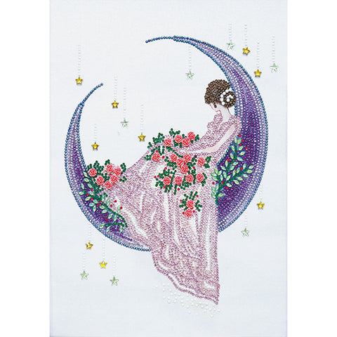 Girl Moon DIY Crystal Rhinestone Diamond Painting