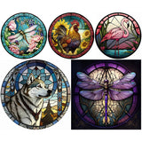 Stained Glass Animal-Full Round Diamond Painting-35x35cm