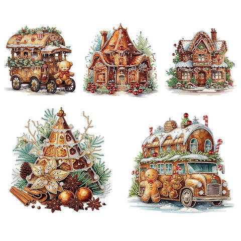 Christmas Cookie House-Partial Special Diamond Painting-30x30cm