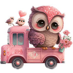 Cartoon Flower Owl  - Full Drill Diamond Painting