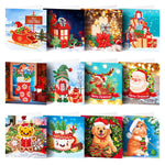 12pcs/Set-Christmas-Diamond Greeting Cards