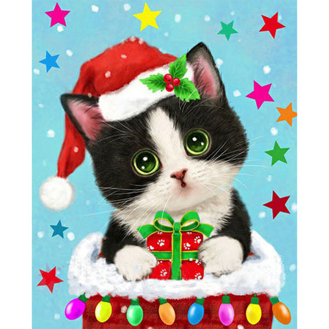 Christmas Cat-Full Drill Diamond Painting