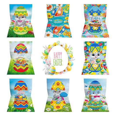 8pcs/Set-Easter-Diamond Greeting Cards