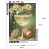 Flower Goblet-Full Round Drill Diamond Painting-30x40cm