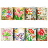 8pcs/Set-Flower-Diamond Greeting Cards