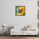 Sunflowers Butterfly-Full Round Diamond Painting-30x30cm