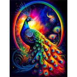 Colorful Peacock-Full Round Diamond Painting-30x40cm