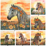 Field Horse-Full Round Diamond Painting-30x30cm