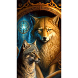 Tiger Wolf-Full Round Diamond Painting-40x70cm-Large Size