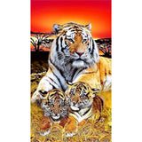 Tiger Wolf-Full Round Diamond Painting-40x70cm-Large Size