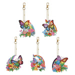 6pcs/Set-Butterfly/Wing-Double Side Drill-Diamond Keychain