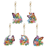 6pcs/Set-Butterfly/Wing-Double Side Drill-Diamond Keychain